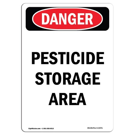 Signmission Safety Sign, OSHA Danger, 14" Height, Rigid Plastic, Pesticide Storage Area, Portrait OS-DS-P-1014-V-1971